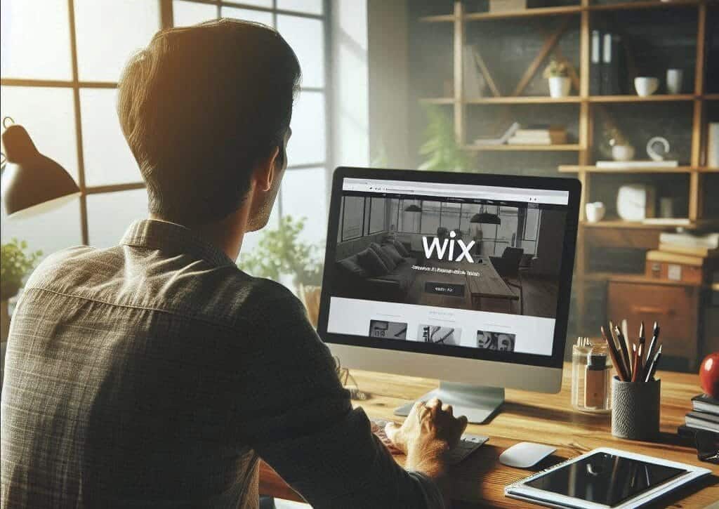 Man Working on His Wix Website